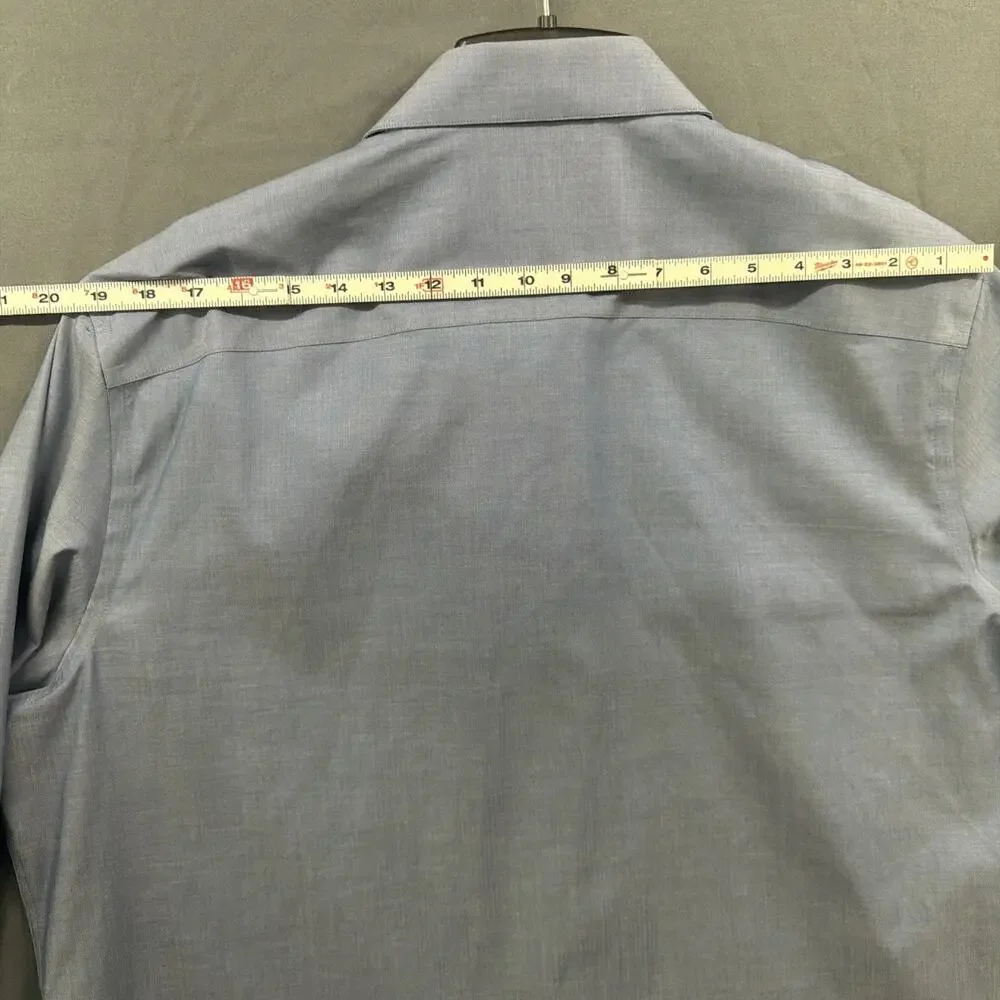 Calvin Klein Regular Fit Non-Iron Light Blue Microdot Dress Shirt 16 32/33